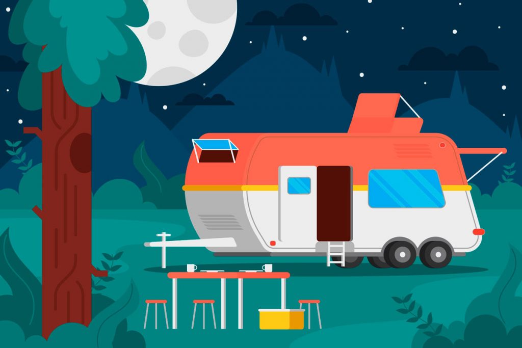 acampada-noche-ilustración